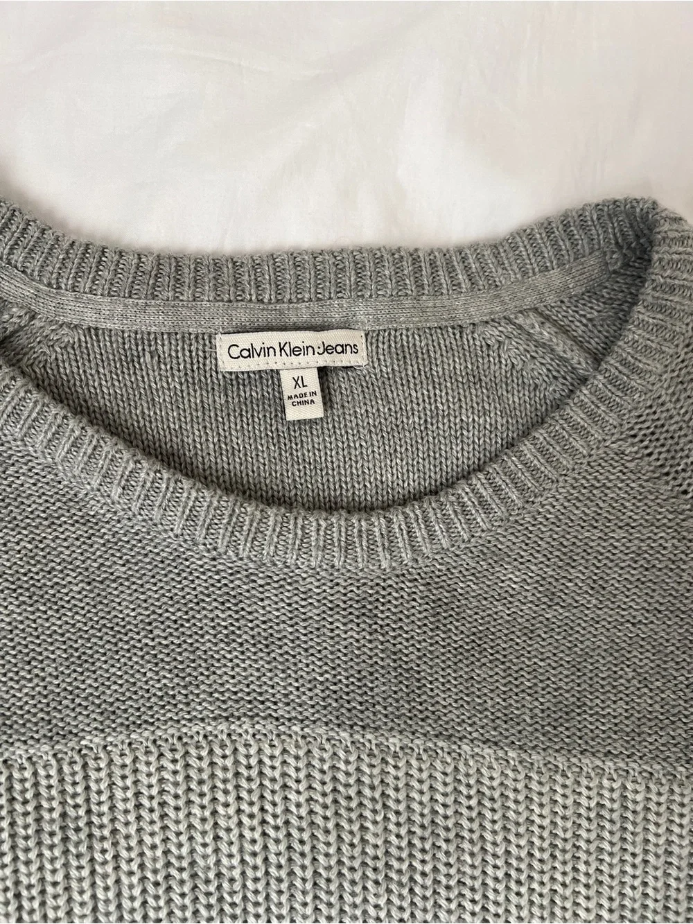 Calvin Klein Jeans Gray Colorblock Knit Sweater – XL | NWT